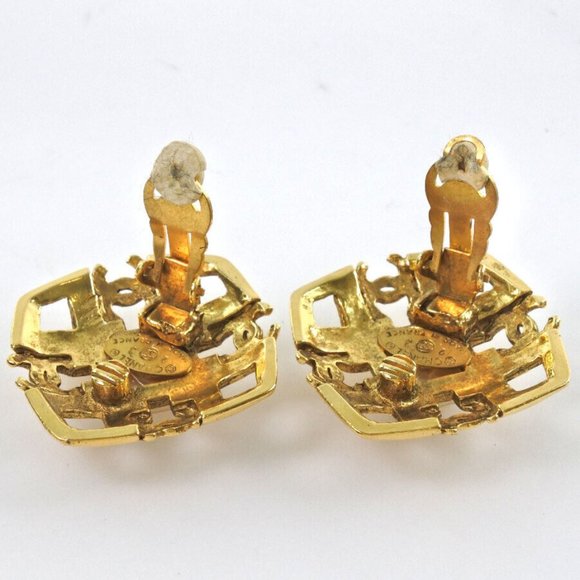 CHANEL vintage COCO Mark Earring gold Plated Gold Women - Picture 7 of 13